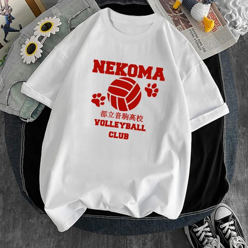 

Хайкью Волейбол Принт Дышащая Футболка Женская Спорт Хип-Хоп Повседневная Одежда с Коротким Рукавом Лето Харадзюку Мягкая Уличная Одежда 3XL