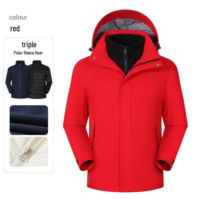 

Customized 3-in-1 Windproof Waterproof Down Cotton Jacket with Logo for Groups - Ideal for Autumn/Winter Work. M