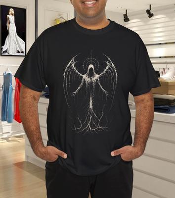 Goth Angel Cyber Sigil Padlá křídla Alt Alternativní Hororové Tričko