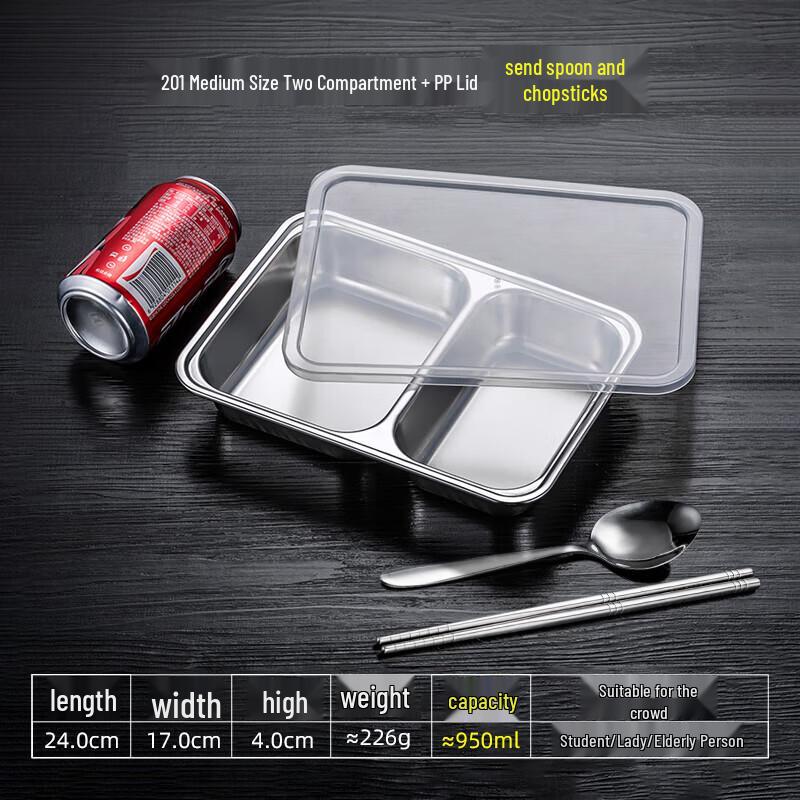 Food-Grade Stainless Steel Compartmental Lunch Tray
