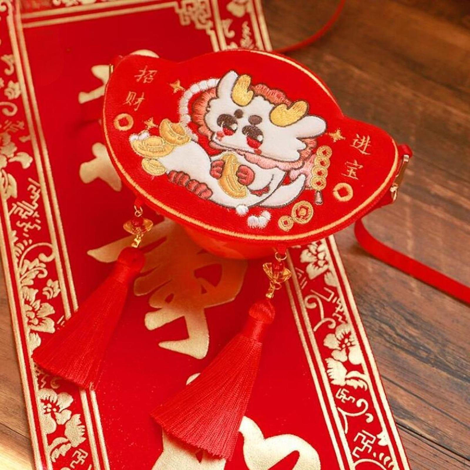 Embroidered Crossbody Bag Portable Cute Purse for Spring Festival Festivals 2160₽