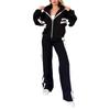 2024 Autumn/Winter Women's Striped Zip-Up Jacket & Sporty Set