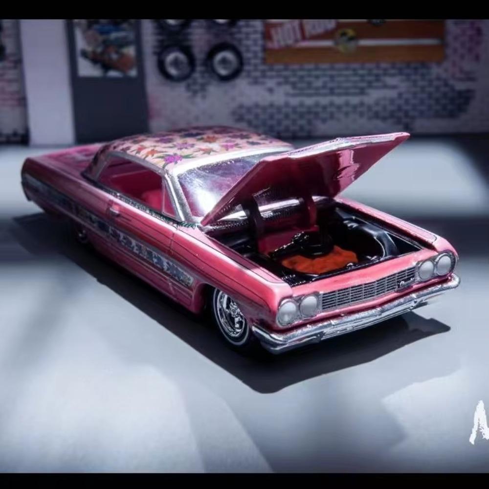 Green Light 1:64 1964 Chevrolet Impala Low Rider - Gypsy Rose Hard card Diecast Metal Toy Car Model Childrens Collectibles Gift.