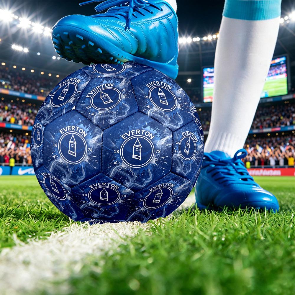 Everton FootballPrinted Size 5 Soccer Ball, Anti Slip Adult Match Football Souvenir for Football Fans