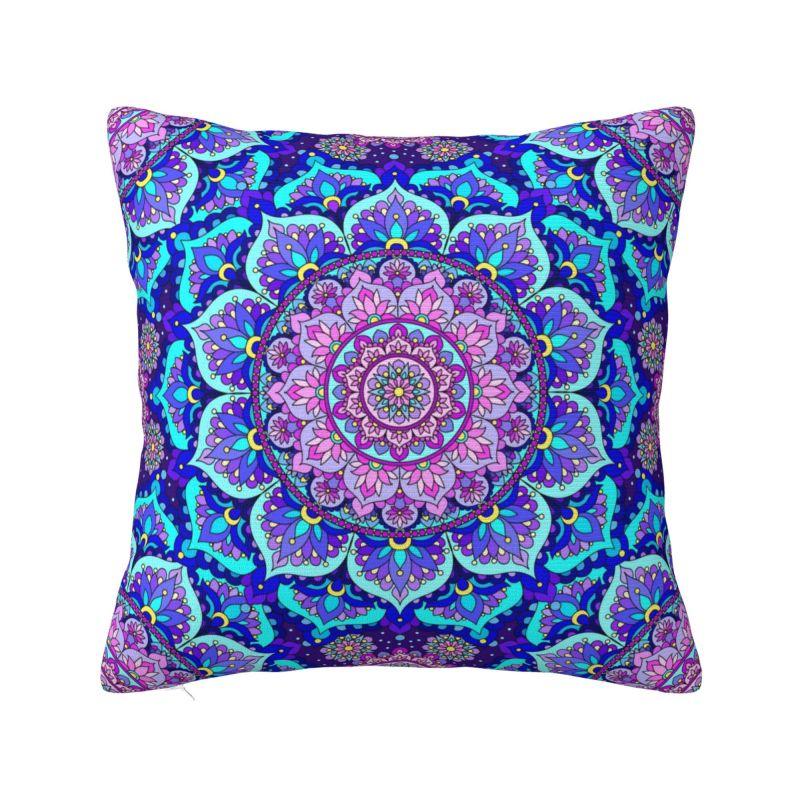 Custom Bohemia Ethnic Mandala Flower Cushion Cover 45x45 Cm Polyester Throw Pillow Case For Sofa Decoration Bedding Pillowcase