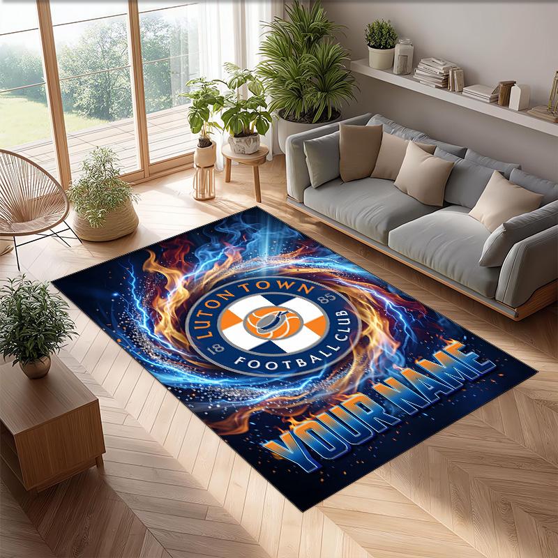 Luton Town Printed Crystal Velvet Rug Non‑Slip Crystal Velvet Carpet For Sofa Bedroom Indoor Home Decoration