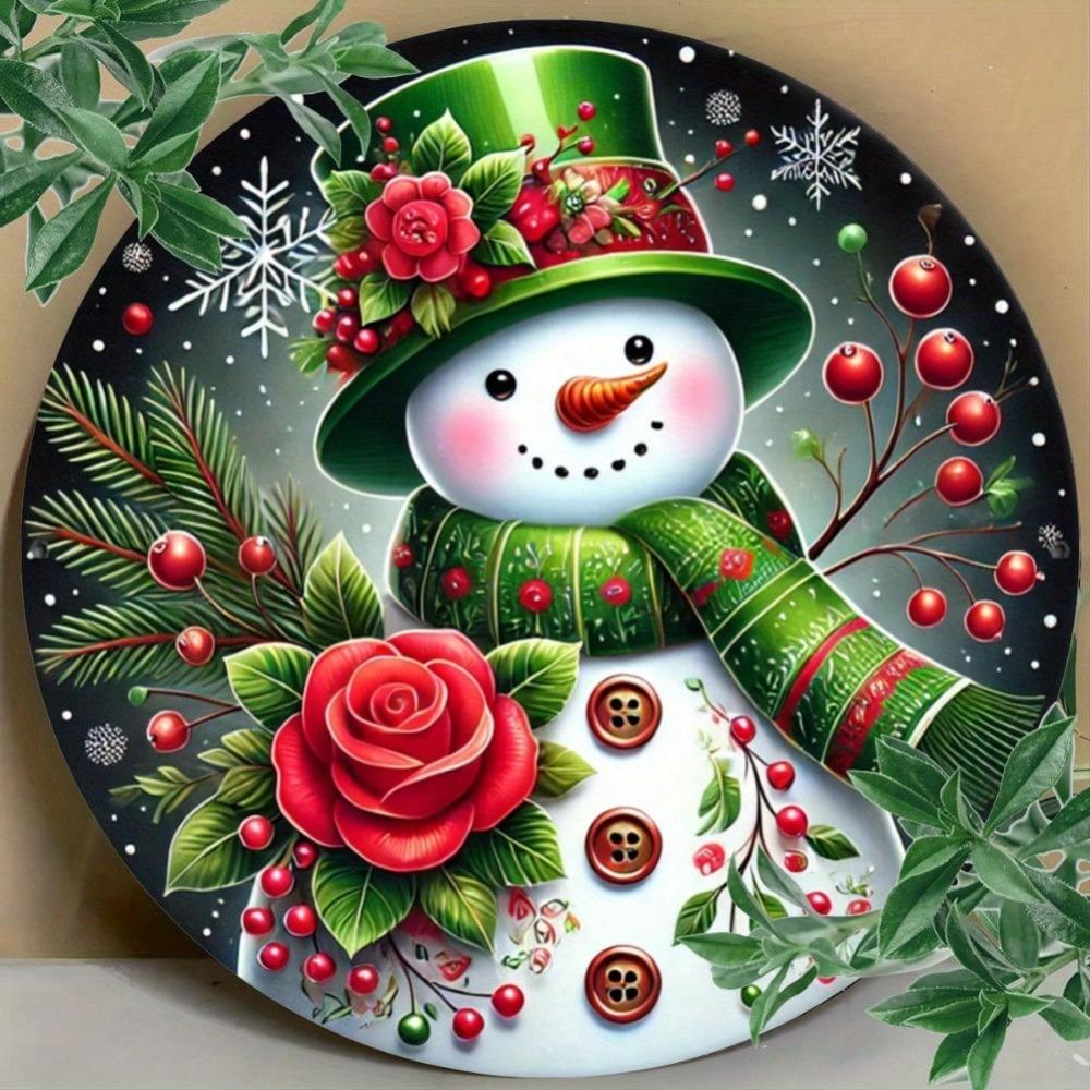 Christmas Snowman Metal Wall Art Decor for Home Office Cafe Bar Garden