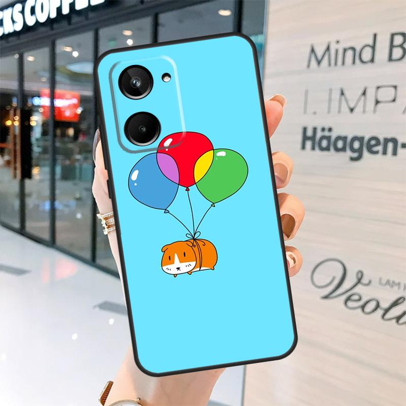 Lustiger Meerschweinchen-Ballon-Case für Realme GT7 Pro GT6 11 12 13 14 15 Pro Plus C55 C53 C35 C33 C61 C65 C67 C53 C71 C75