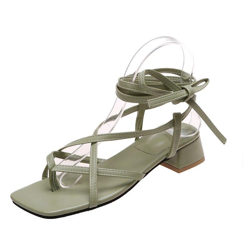 Cheap Women's Sandals Fashion Solid Color Ankle Strap Casual FlipFlops