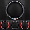 1Pcs Leather Carbon Fiber Car Steering Wheel Cover Emblem For VW B7 B6 B5 Golf 4 5 6 Polo Passat CC Jetta Mk6 Tiguan Gol Cross Tc7