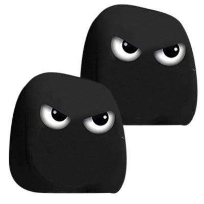 Car Headrest Covers - 1 Pair Funny Car Seat Headgear, Washable Elastic Headrest Covers, Interior Decoration, Driver and Passenger Seat
