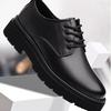 Summer Big Head Business Casual Leather Shoes Lace-up Soft Sole Versatile Men's Leather Shoes Formal Black Men's Leather Shoes Non-slip