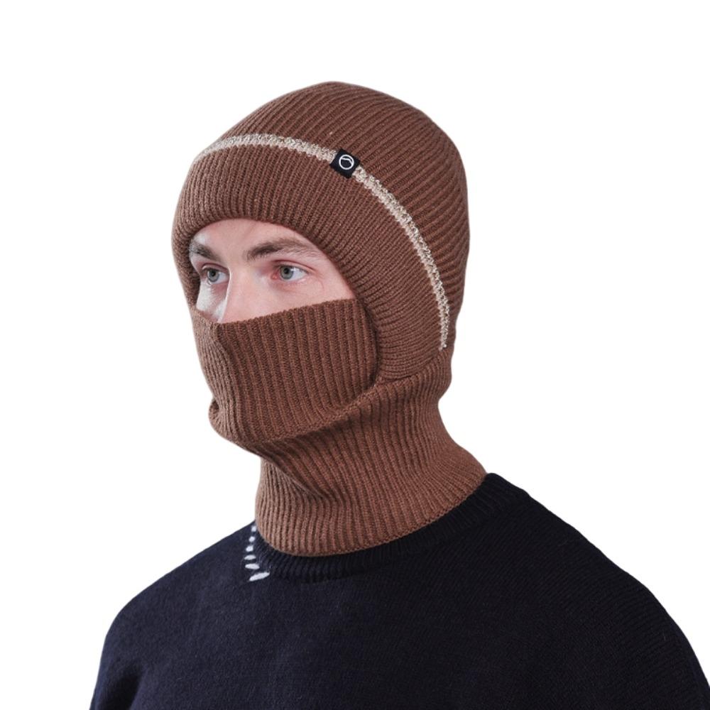 

Утепленная теплая велосипедная шапка цельная шапка-пуловер мужская теплая вязаная шапка мужская кофейный