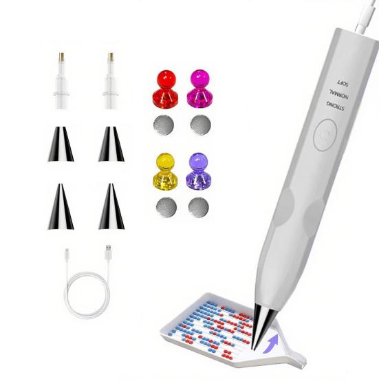 Electric Diamond Art Pen Vacuum Diamond Placement Tool USB Rechargeable No Wax Needed Diamond Art Pen for Beginners Adults
