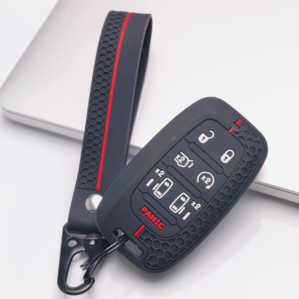Κάλυμμα Κλειδοθήκης για Chrysler Pacifica Hybrid Voyager με Κρίκο Κλειδιών Αντιχαρακτικό Προστατευτικό Αντικραδασμική Προστασία Υφή Μαλακής Λαβής Ανταποκρινόμενο Κουμπί Αφής