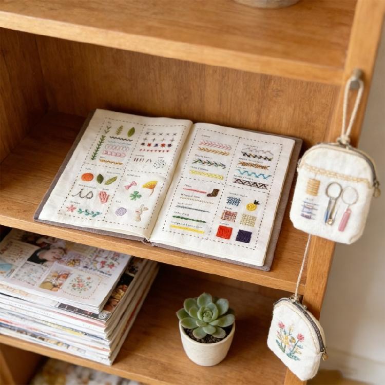 Embroidery Starter Set Including Frame Linen and Thread for Home Projects
