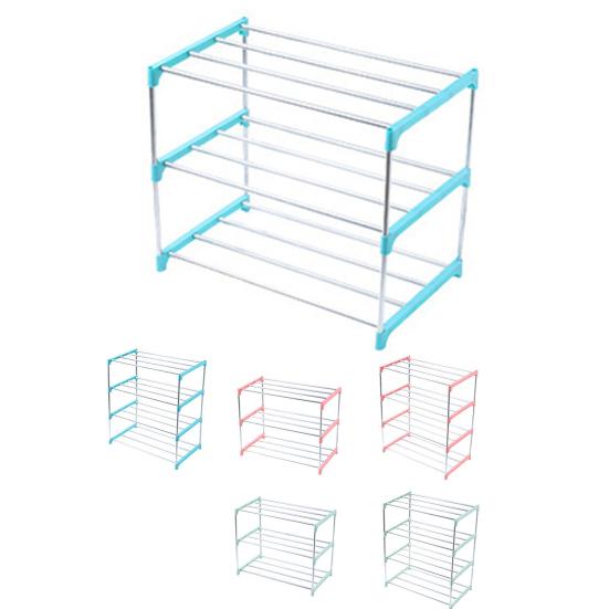 3/4 Layers Shoe Rack Assembled Easy Installation Stainless Steel Household Slipper Storage Shelf for Home