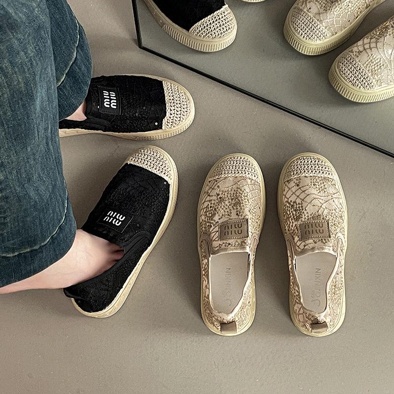 Fashion retro breathable fisherman shoes women's spring and summer new versatile one-pedal flat single shoes casual shoes
