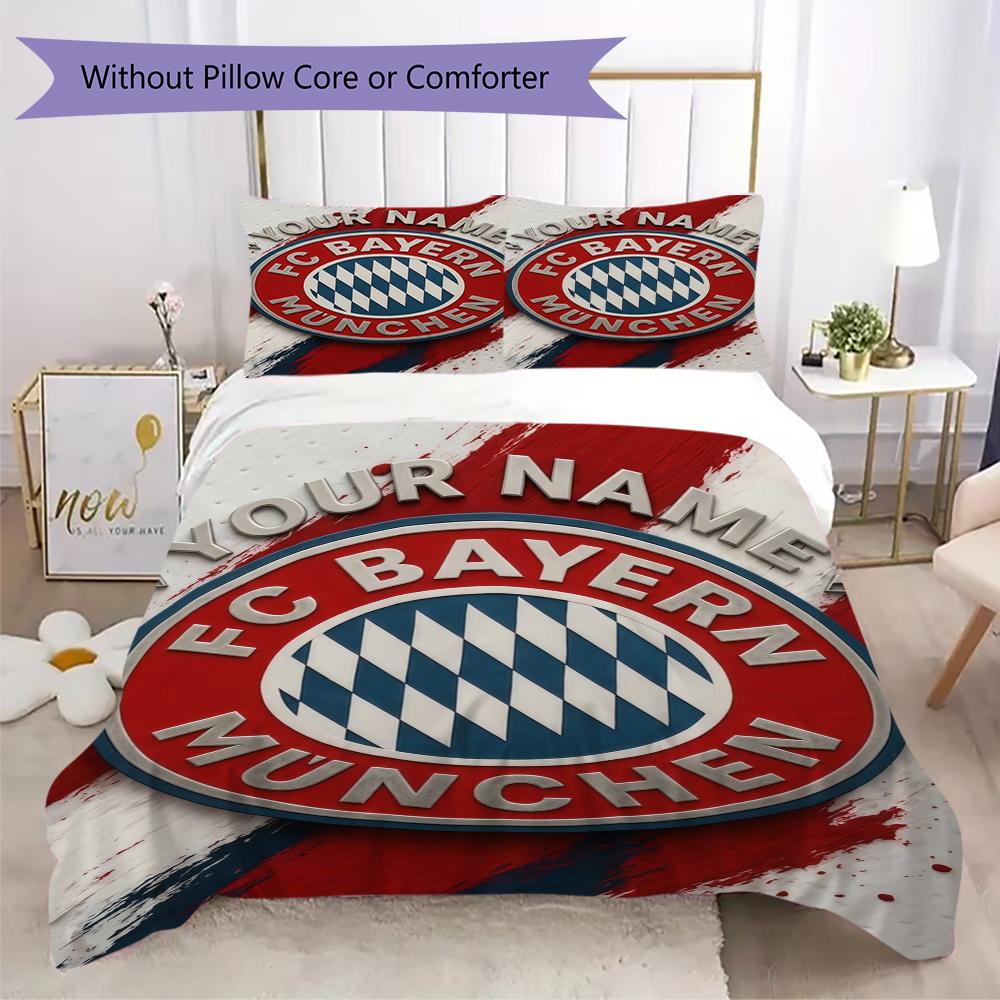 Biancheria da letto personalizzata FC Bayern Monaco, Set piumone Copripiumone Federa Regalo di Compleanno per la Casa(1 * copripiumino + 2 * federa, senza nucleo)_xia