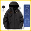 Womens 3-in-1 Detachable Waterproof Windproof Hiking Jacket With Hood Breathable Outdoor Shell Winter Fall