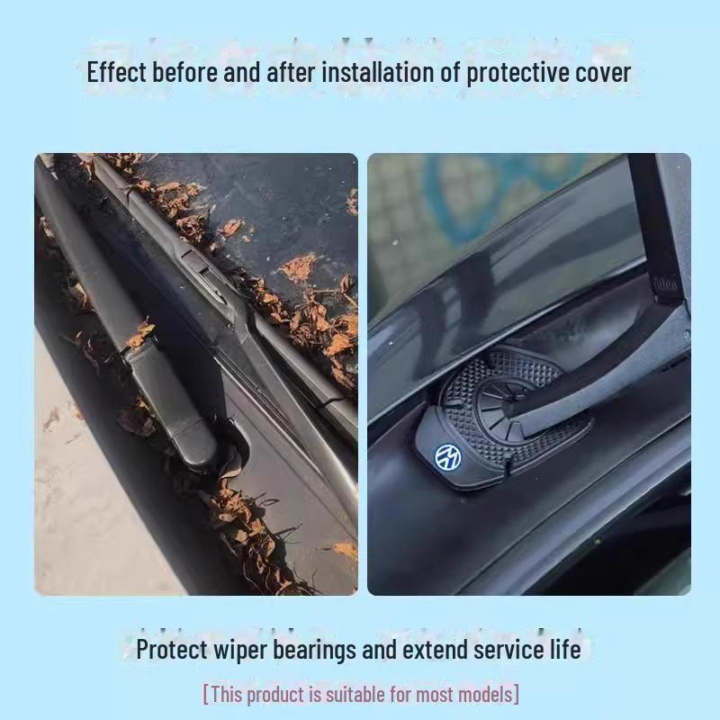 Car wiper hole protection cover - Silicone pad to prevent debris buildup and leaf fall.