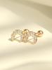 Minimalpiercing 14K Crystal Crescent Moon Piercing Earrings