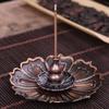 Incense Burner-Brass Lotus Stick Incense Holder,Detachable Incense Ash Catcher