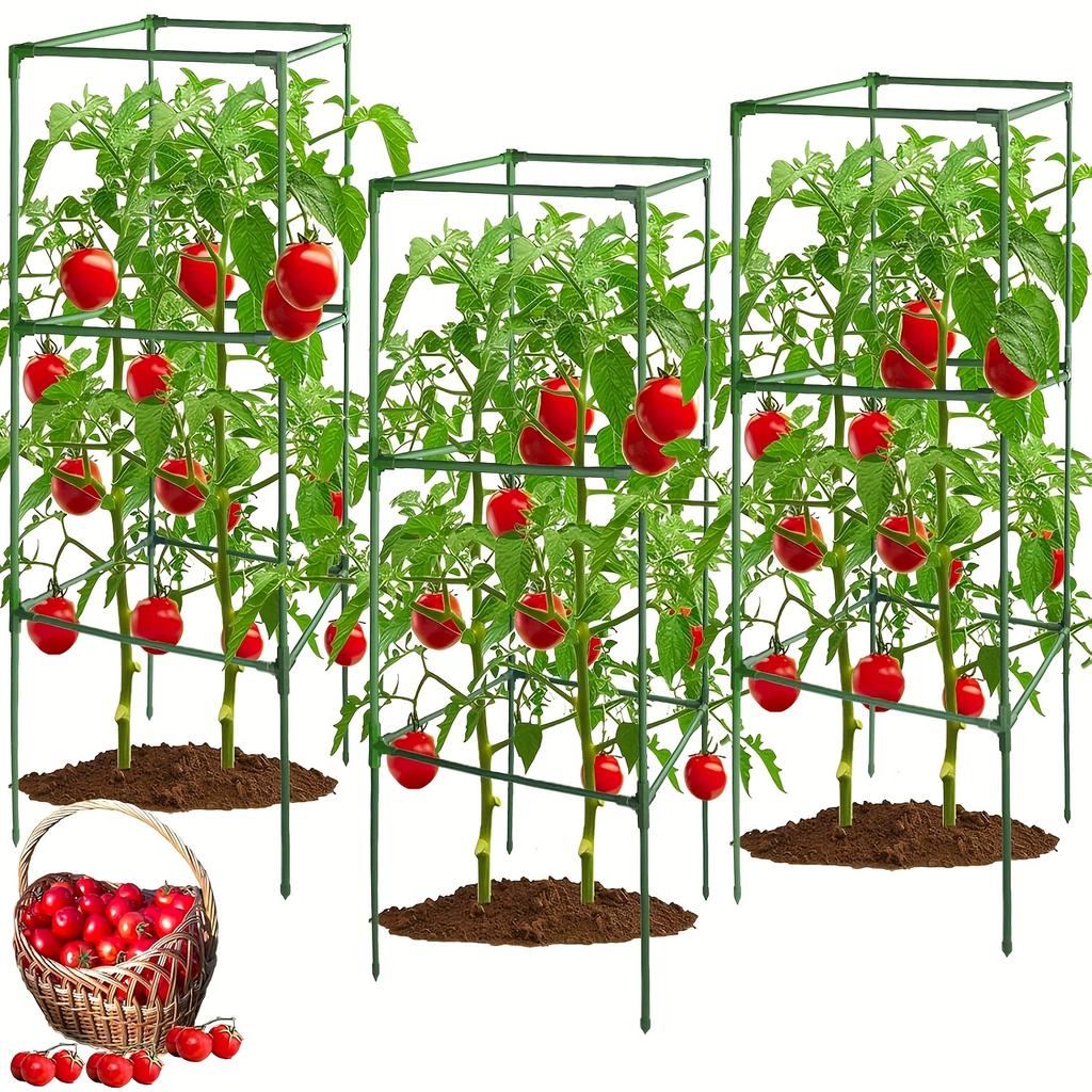 Plant Climbing Frame, Suitable for Tomatoes, Cucumbers, Beans - Durable Green Grid Garden Support, Easy To Assemble, Space-Saving Design