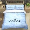Fashion King And Queen Print Bedding Set Single Twin Full King Size Cute Animals Bed Linen Adults Teens Bedroom Luxury Gift