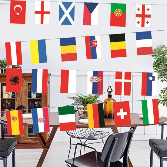 Yousheng 24European Countries String Flags Mini International Bunting Banners National Country Decoration for School Sports Events Grand Opening Party