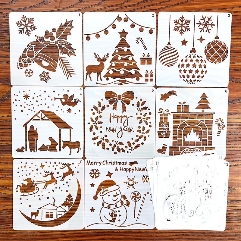 Christmas Painting Templates Festive Art Designs DIY Craft Christmas Decor Printable Gift Creative Projects Stencil Scrapbooking