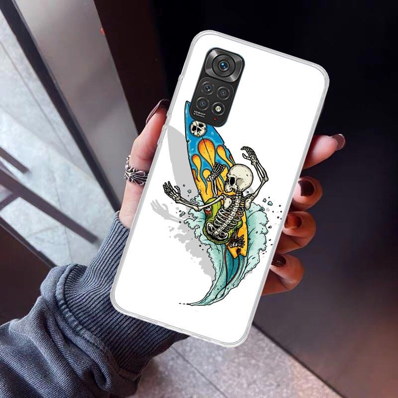 Surf Board Aesthetic Phone Case For Xiaomi Redmi Note 10 11 12 13 14 15 Pro Plus 11S 12S 14S 11T 11E 10S Soft TPU Back Cover Red