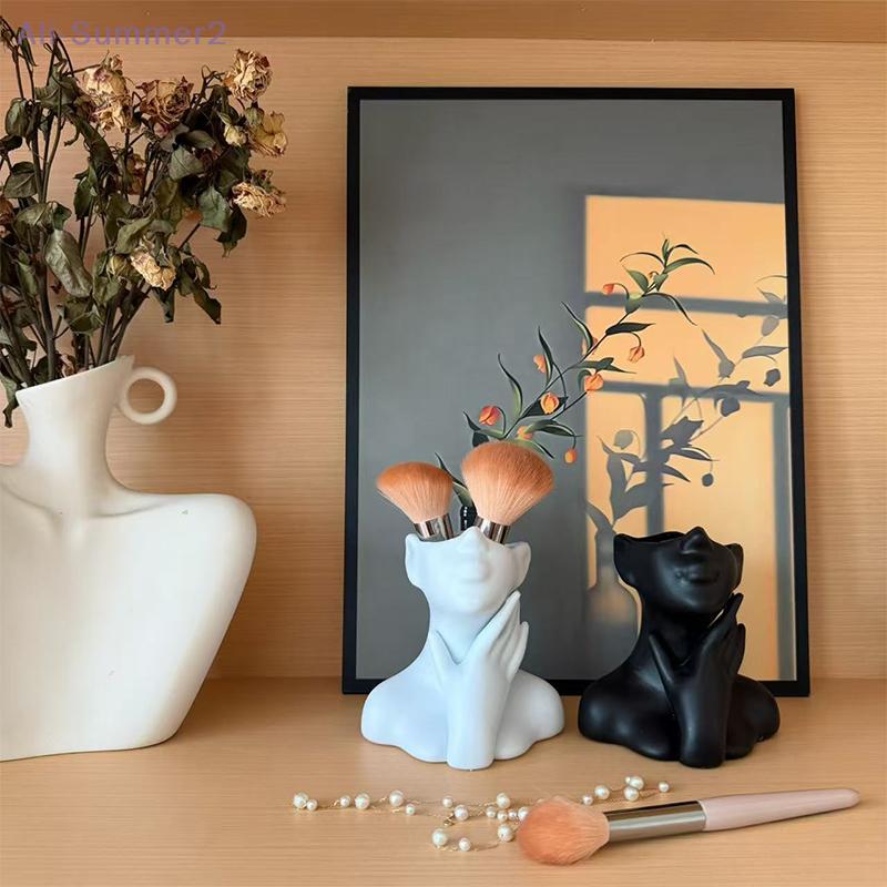 Creative Human Body Art Vase Makeup Brush And Pen Holder Multi-Functional Desk Organizer Statue Ornament Home Office Decor