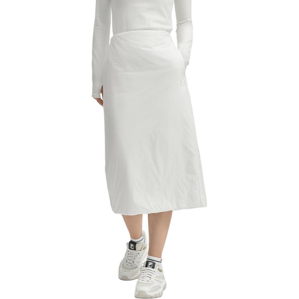 Fila Milano Italian Luxury Sports Series Fashion Solid Color Comfortable Casual Long Skirt Women Skirts White F11W445301F-WT