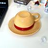 Anime Design Coffee Cup Luffy Eiss Sabo Creative Three Brothers Hat Shaped Ceramics Coffee Cup and Saucer Child's Birthday Gift