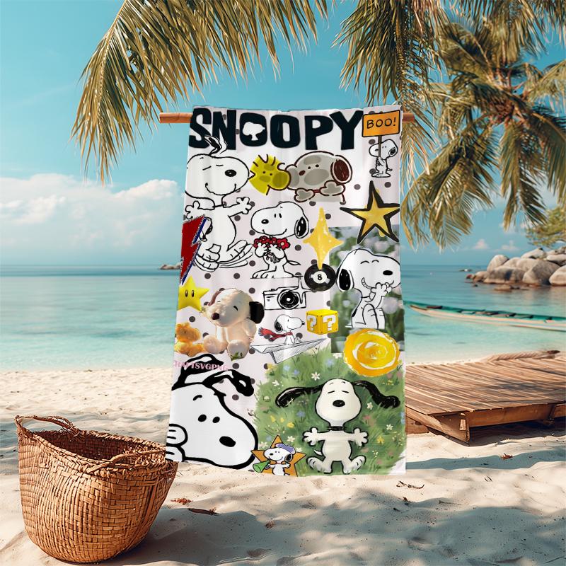 1pc Snoopys Rainy Day Adventure Microfiber Quick Dry Beach Towel Absorbent Soft Oversized Sand Free Towel for Travel Pool Gym Swimming Yoga 20a240