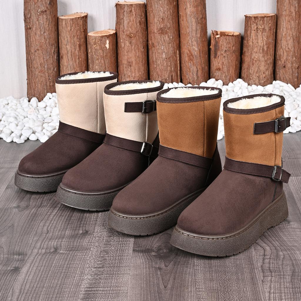 2025 new long boots, piled and thickened high snow boots for women, winter thin warm cotton shoes for women