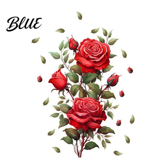 Autocollants de Fleurs Polyvalents Floraux à Décoller Mur Rouge Rose pour Maison Autocollant Aquarelle et à Coller Application Facile Décor Salon