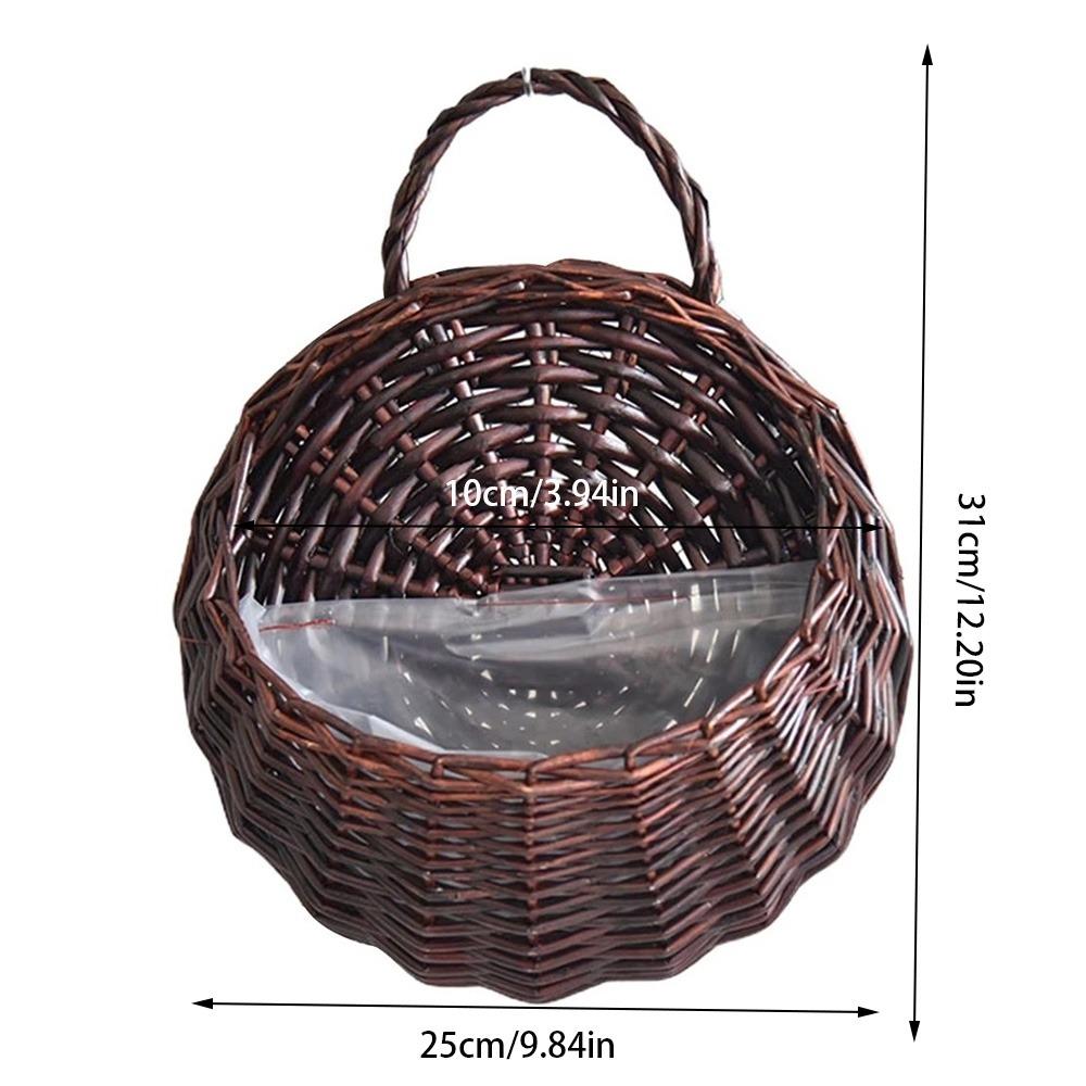 New Storage Container Flower Basket Wall Hanging Handmade Weaving Wicker Basket Hanging Planter Home & Living
