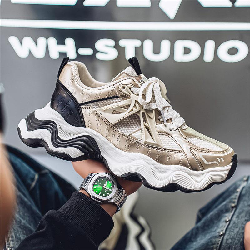 

Новые мужские кроссовки на толстой подошве, увеличивающие рост, мужская сетчатая спортивная обувь, студенческая повседневная мужская обувь ZP168 44