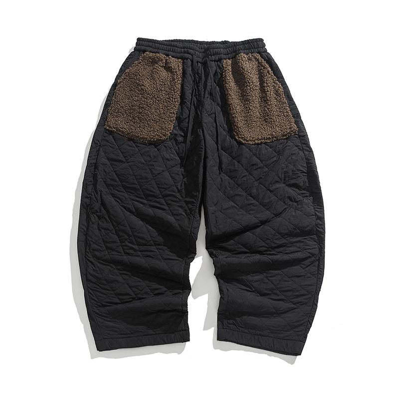 Pantaloni Invernali Uomo Pile Spesso Casual Caldi Stile Cinese Pantaloni Dritti Alta Qualità Larghi Coulisse Gamba Larga Uomo