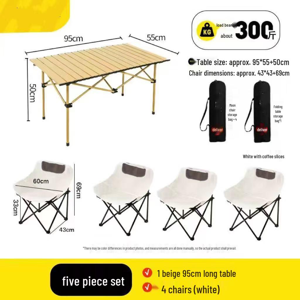 Portable Folding Picnic & Camping Table Chair Set for Outdoor & Night Market