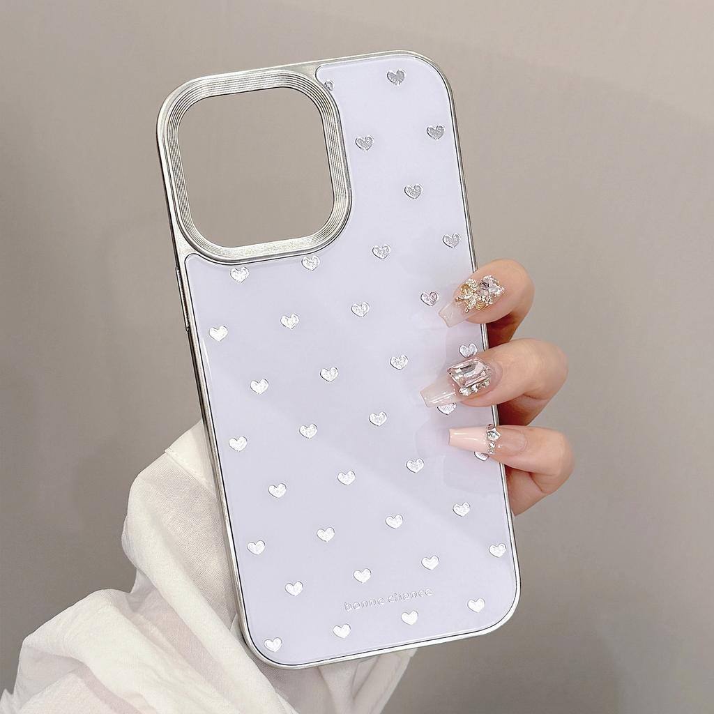 Gilded Ins Love for Apple 16 Mobile Phone Case 17pro Max for IPhone 14 Anti-fall 11 Glass 13 Hard Case