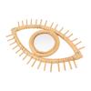 Eye Shaped Wall Mirror, Rattan Eye Mirror Symbolic Elegant Crafted Ornaments for Home Hotel Bathroom Decoration