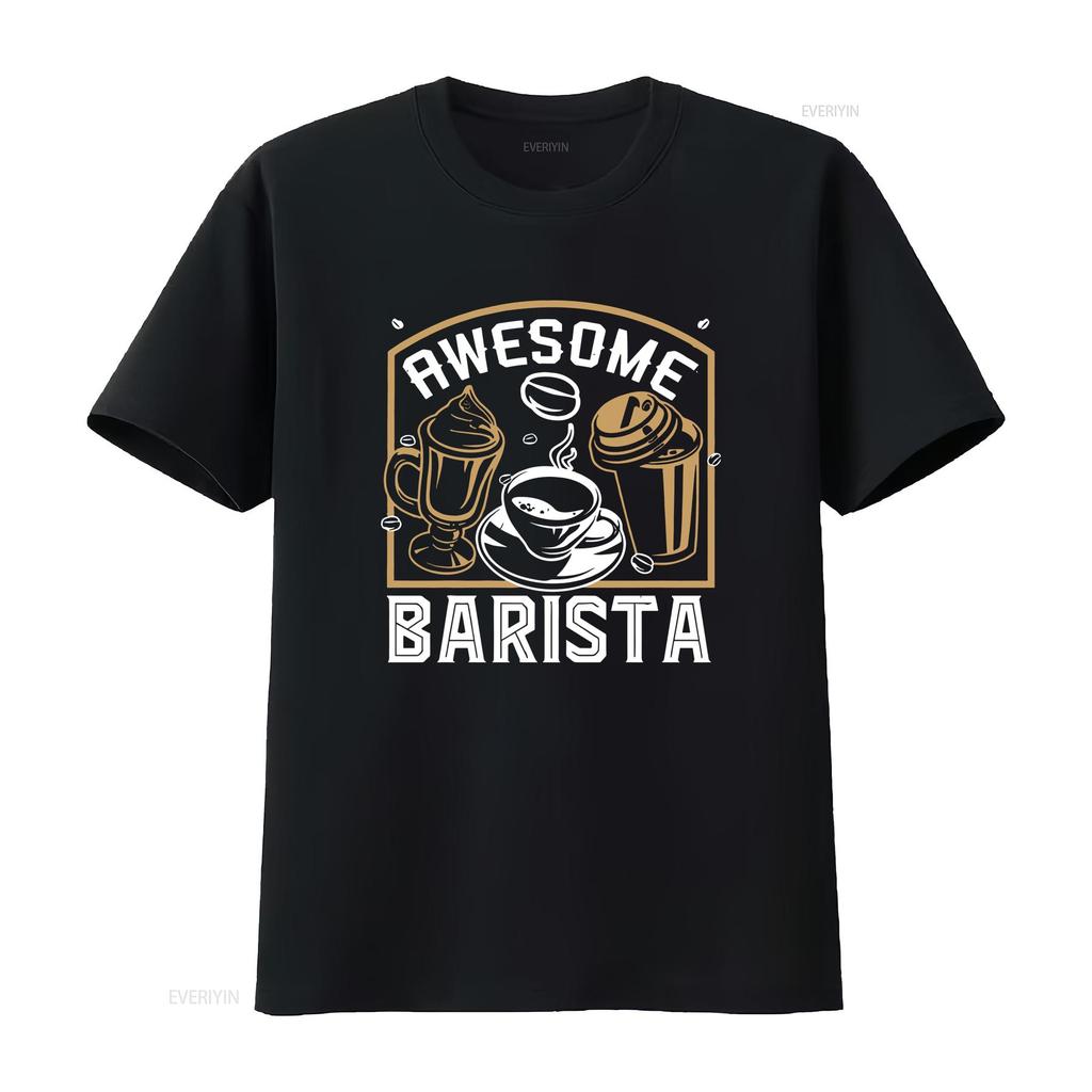 Barista T Shirt Fun for Vintage Washed Streetwear Breathable Unisex Stretched Fashion Slightly Versatile Soft Homme Casual