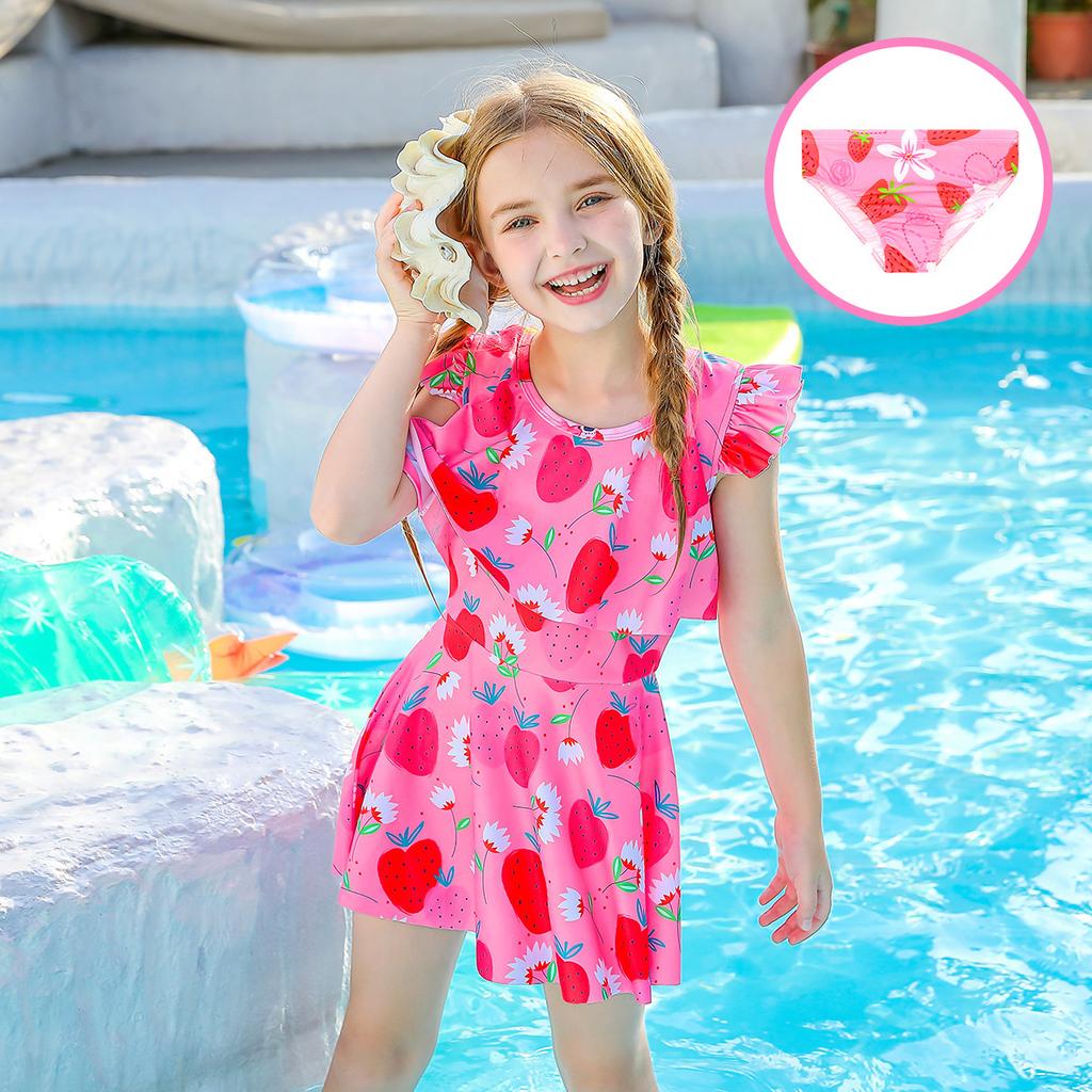 Maillot de bain une pièce jupe sirène d'été pour enfants européen et américain, robe, maillot de bain protection solaire pour fille, vêtements de plage