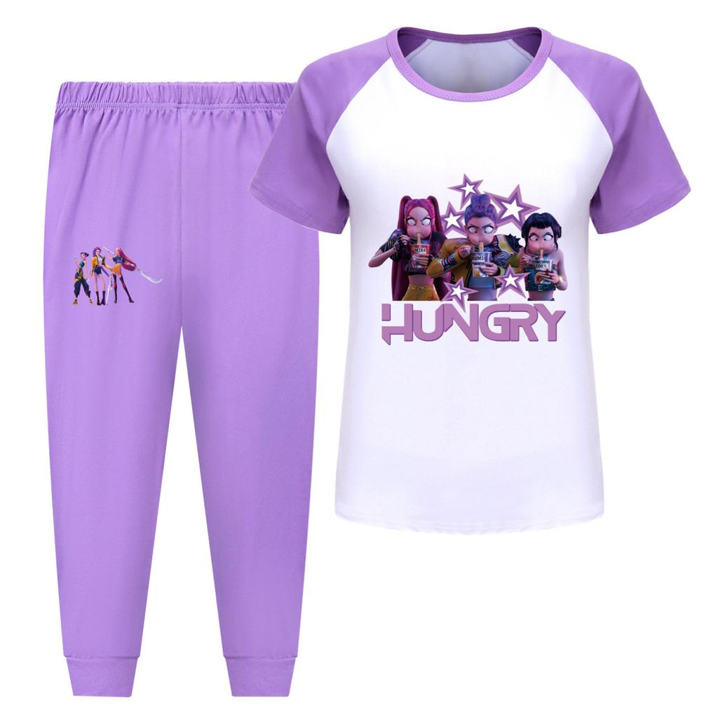 Children's Summer Sports T-shirt And Pants Two-piece Sportswear Set Short-sleeved Printed Clothing Suit