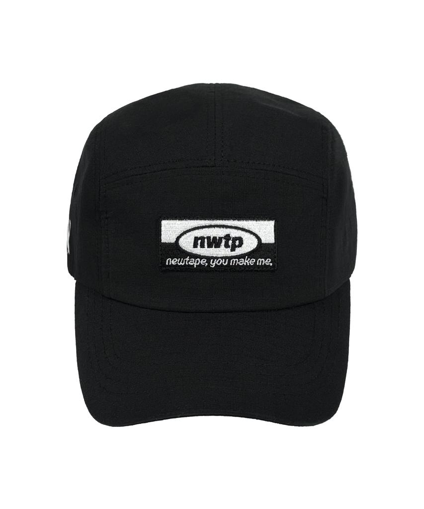 Nyuteib Big Head Fit Curved Brim Camp Cap - Black