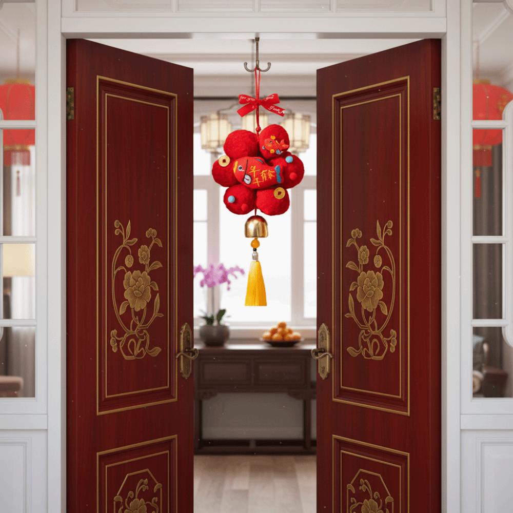 Chinese Zodiac New Year Decoration Handmade Plush Decoration  Atmosphere Decoration