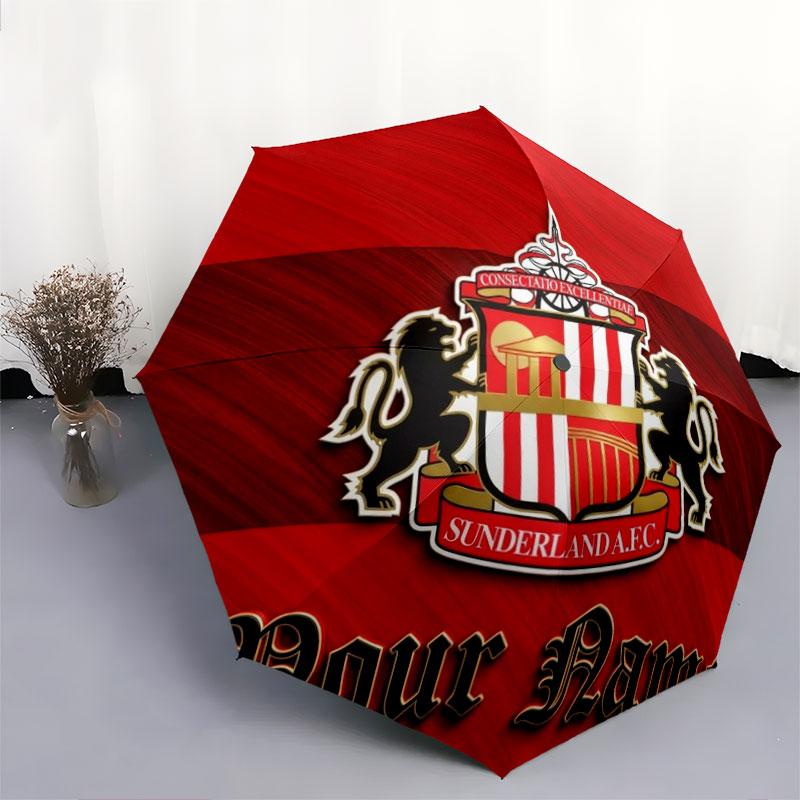 1 PC Automatic Folding Umbrella - Sunderland A.F Custom Name Pattern, Portable & Foldable Design with 8 Ribs, Christmas Birthday Gifts